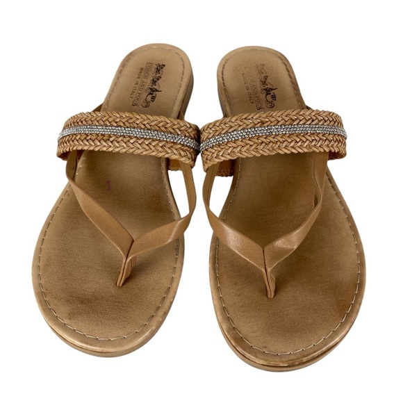 Coach and Four Sandals Slip On Tan Made in Italy Women’s Size 7 - Picture 6 of 12